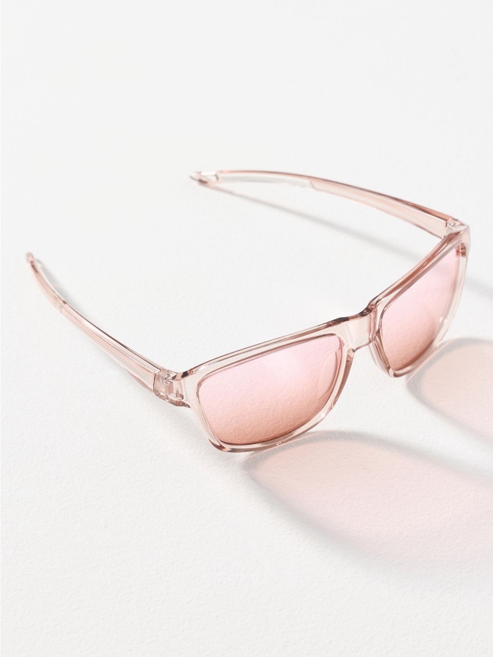 Anthropologie Eyeking Wrapped Square Sunglasses New Clear Taupe NWT